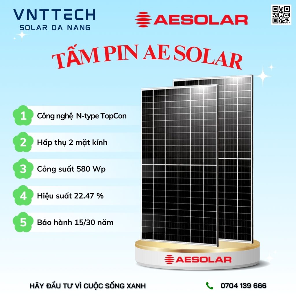 Æ Pin Tấm pin năng lượng mặt trời AE SOLAR 580-700Wp — #VNT SOLAR nhà phân ...